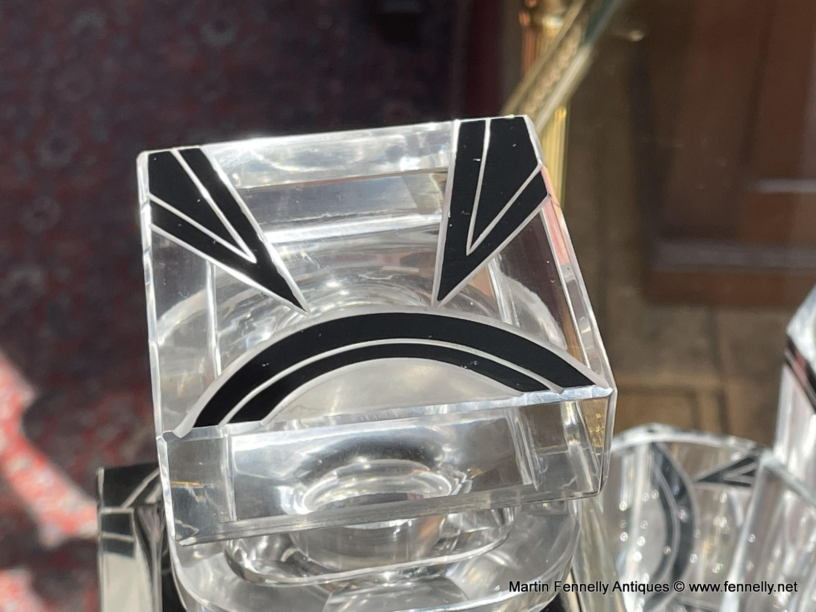 525 Sold Rare Art Deco Whiskey Crystal Decanter set and Tray- Karl Palda 1930's - Image 7