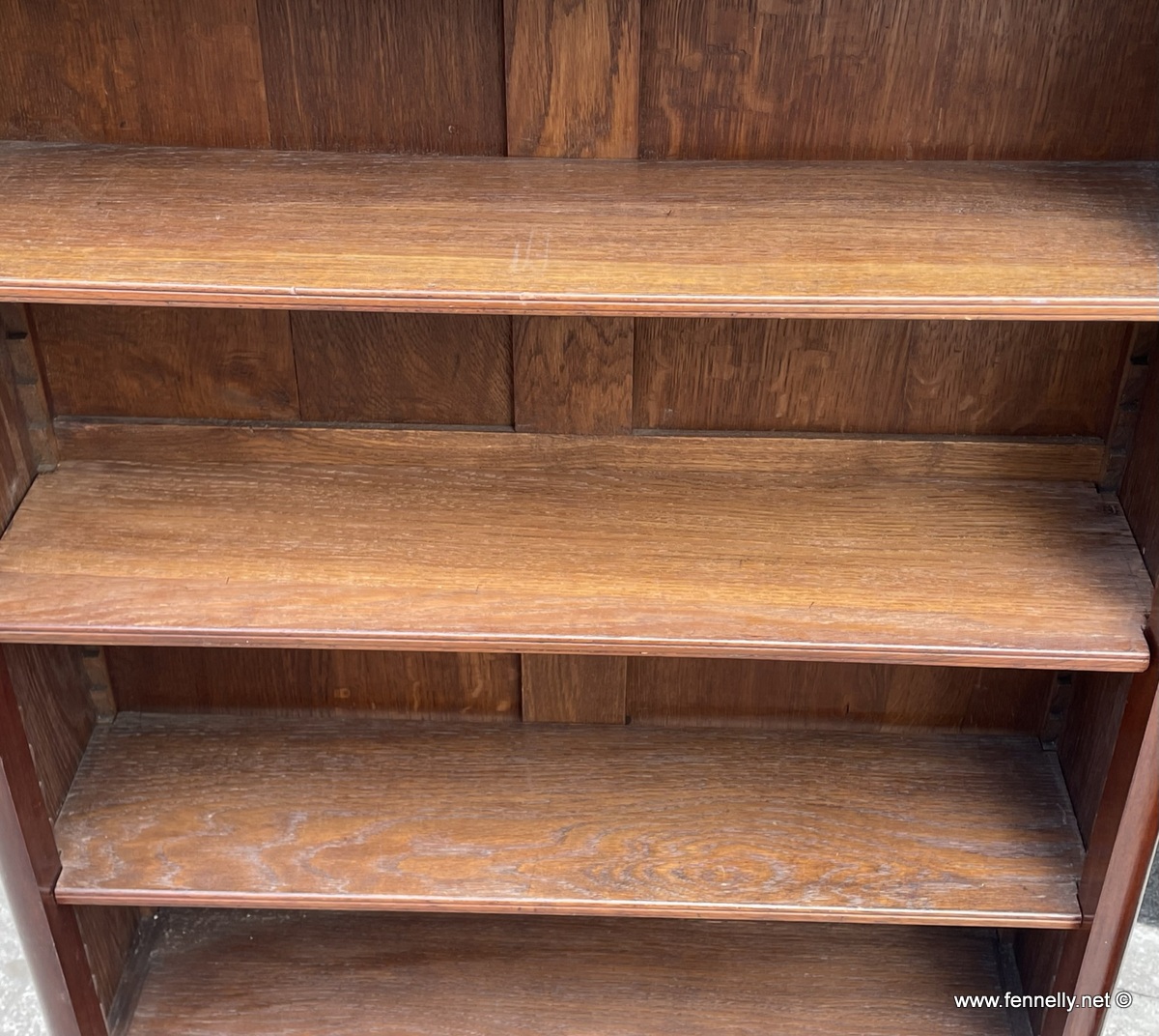 012 Sold Pair French Mahogany and Marble Open Bookcases Circa 1910 - Image 4