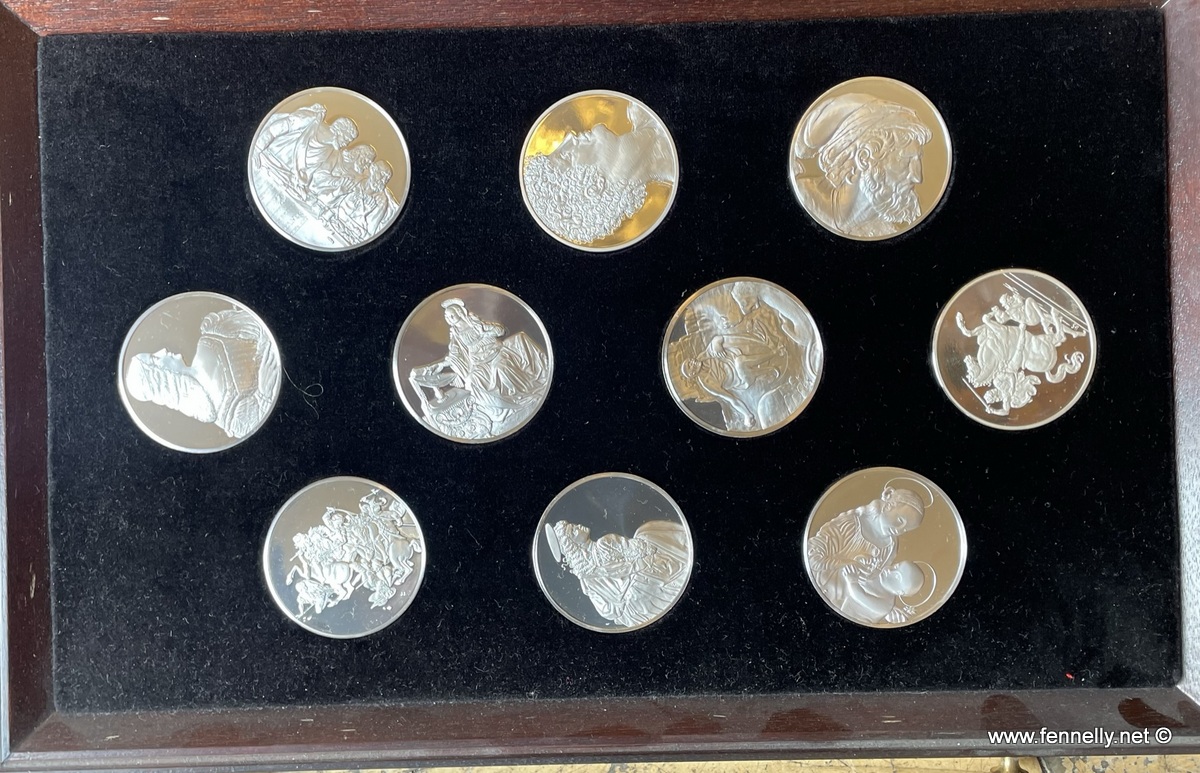 136 Sold 1975 John Pinches Genius of Leonardo da Vinci Silver Proof 50 Medal Set - Image 8