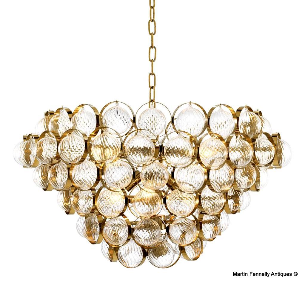 M080 Opera Chandelier by Eichhoiltz - Crystal with Gilt Frame - Image 3