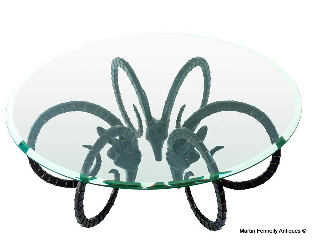M021 Sold The Ibex Coffee Table - After Alaine Chervet - Bevelled Clear Glass - Mid Century - Modern - Image 2