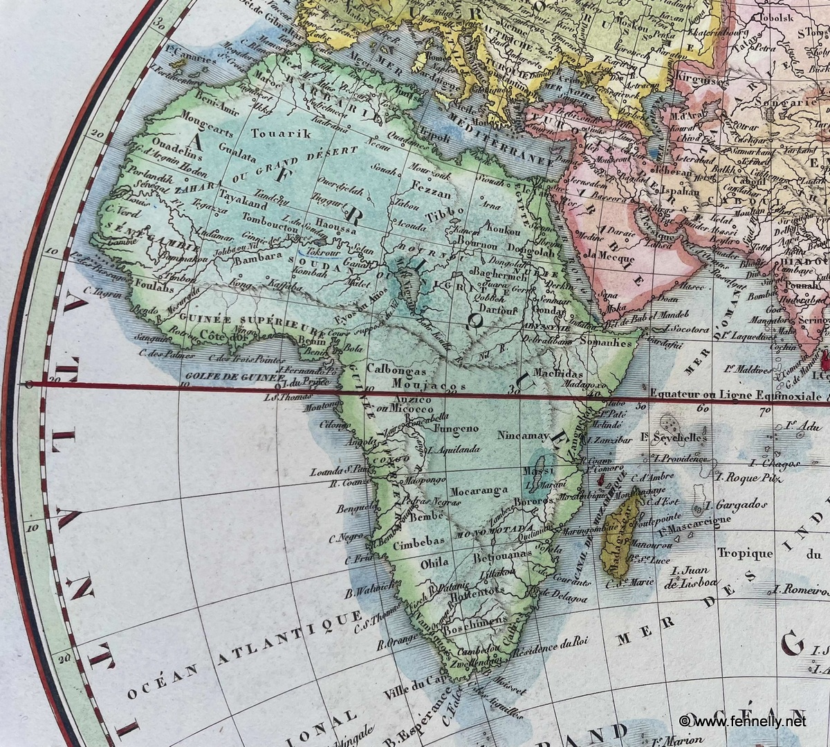 554 Mappe Monde - 1821 - Twin Hemispheres - Ambroise Tardieu - France - Image 4