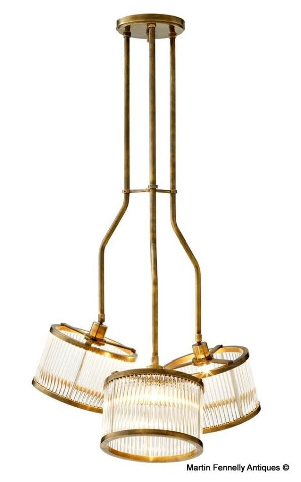 M061 Sold Bespoke Italian Designed Lantern - Antiques Brass and Glass