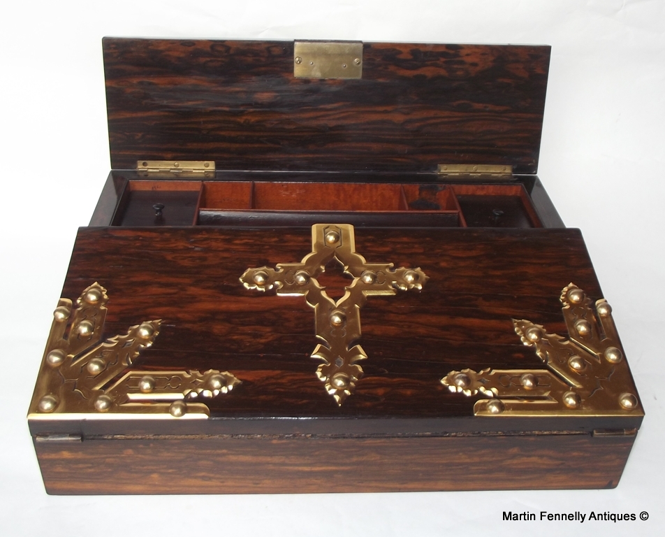 026 Sold Coromandle Writing Slope Possibly Irish, Austins Dublin mid 19th Century - Image 2