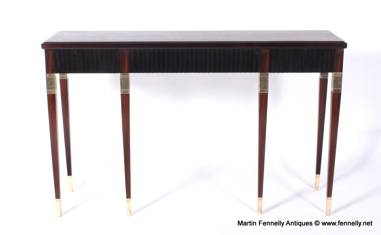 460 Sold Mid Century Italian Console Circa 1950 - Mahogany - Image 3