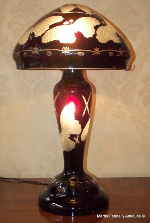 505 Sold Large Acid Cut Cameo Lamp - French - Wonderful Quality