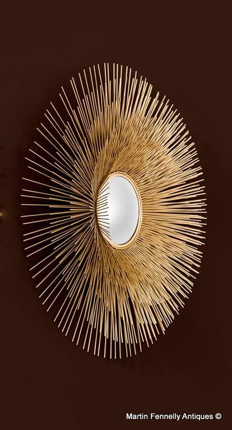 M014 Vintage Sunburst Convex Mirror - Mid Century - Modern - Image 5