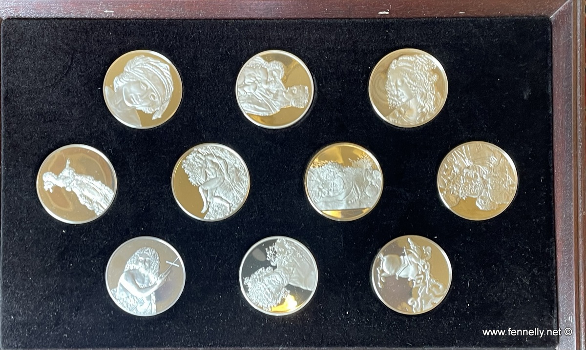 136 Sold 1975 John Pinches Genius of Leonardo da Vinci Silver Proof 50 Medal Set - Image 9