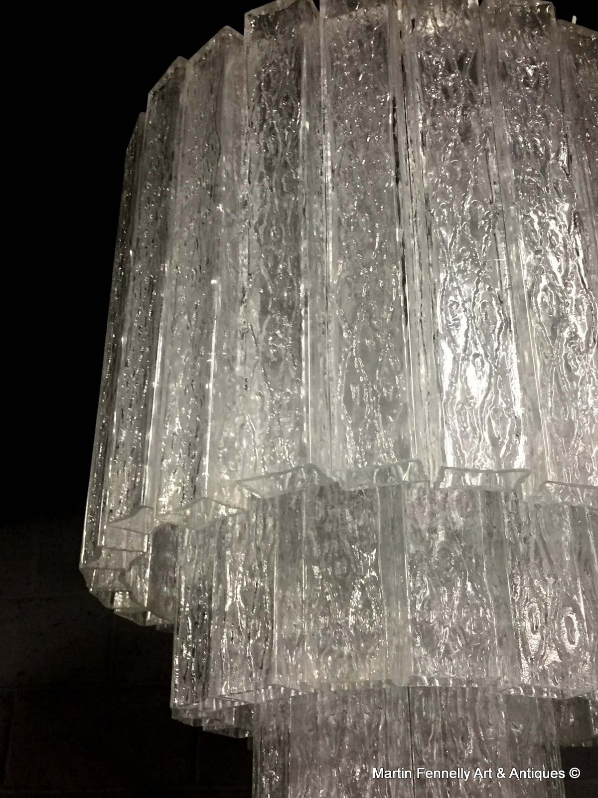 M041 Large Vintage Pair Italian Chandeliers - Venetian Design - Image 4