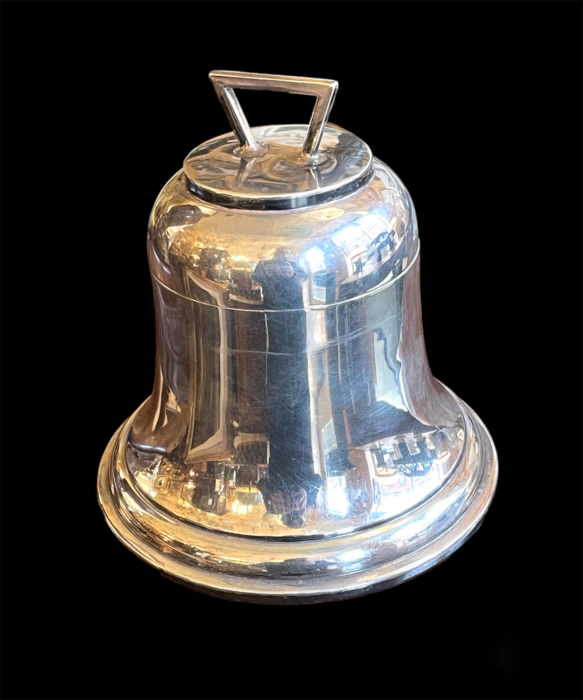 425 Antique Silver Inkwell - Birmingham 1912 - Novelty Bell