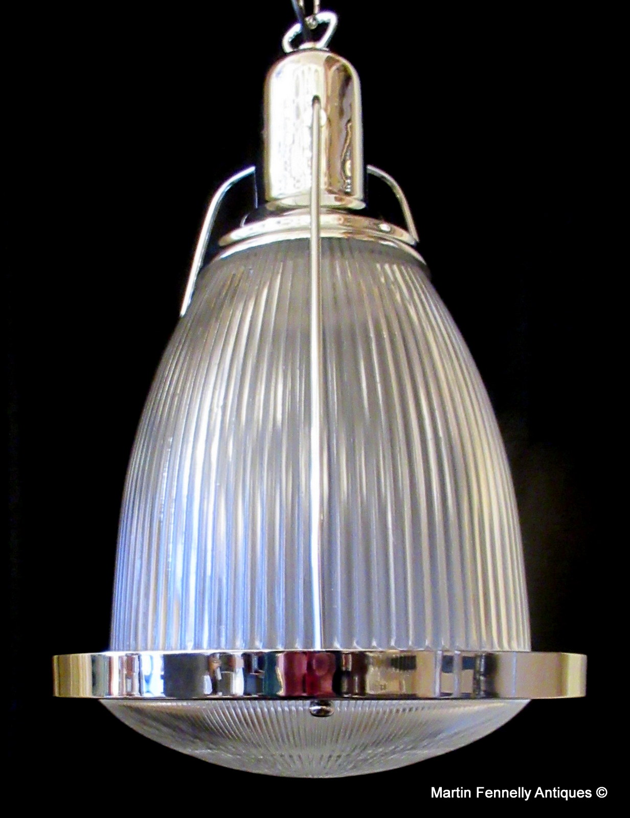 170 Superb Pair of Prismatic Glass and Chrome Lanterns - English - Image 2