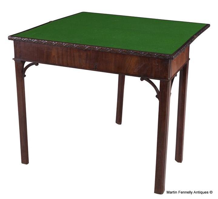 865 Superb George III Chippendale Period Mahogany Serpentine, Concertina Action Card Table - Image 2