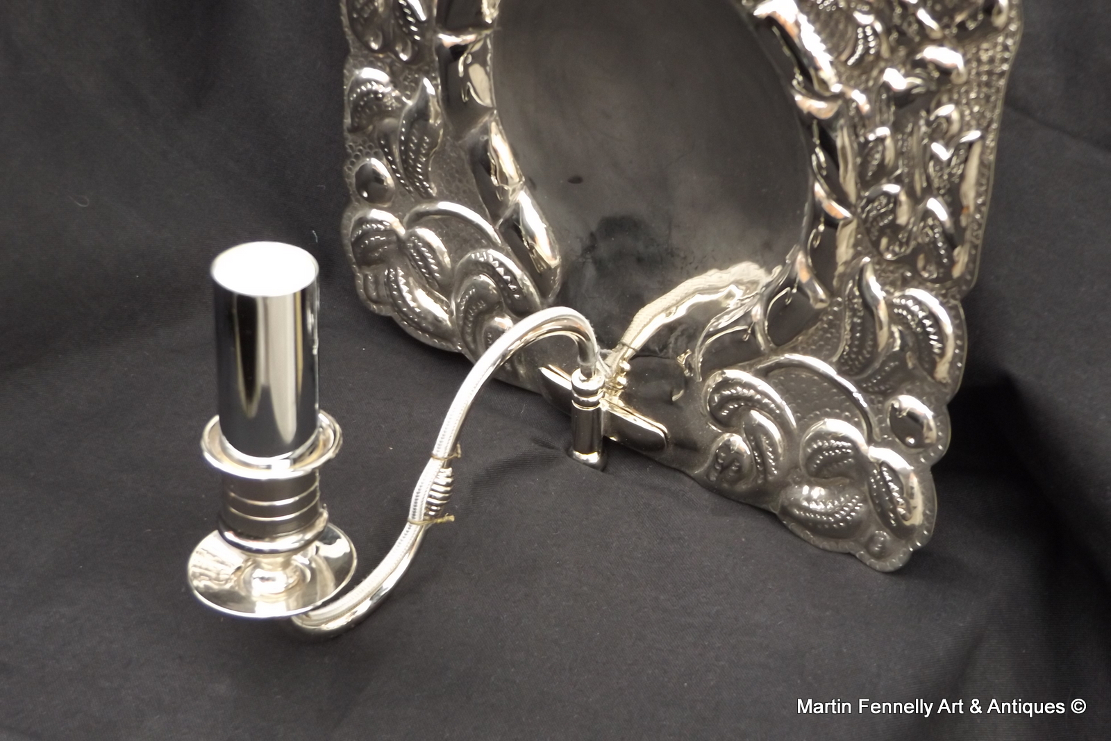 719 Pair Art Nouveau Wall Sconces - Silver Plated - Image 5