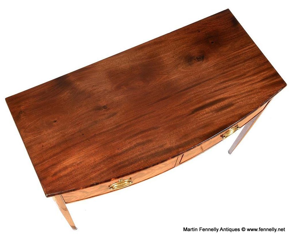 538 Sold Georgian Flaim Grain Mahogany Bow Front Side Cabinet Console Table - Image 3