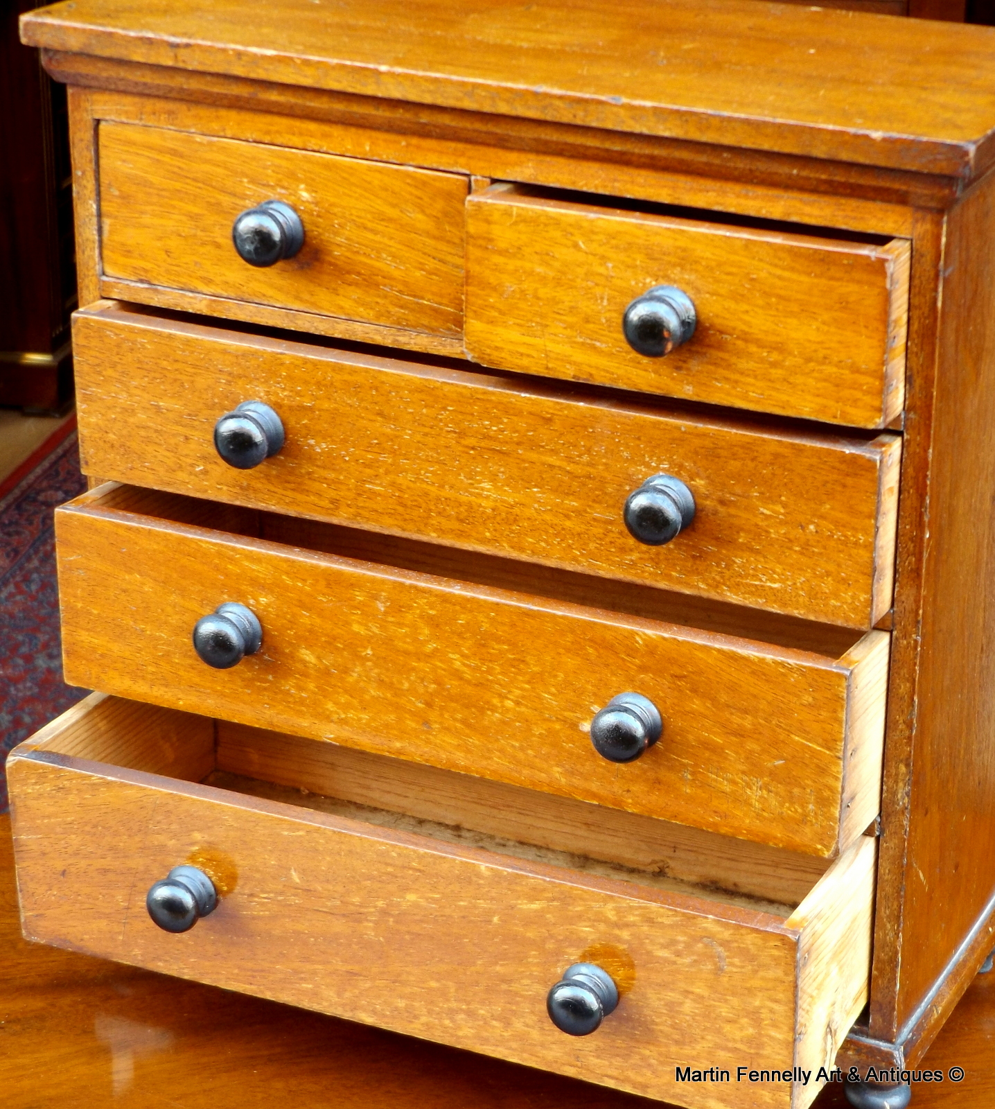 404 Sold English Miniature Mahogany Chest of Drawers - Circa 1900 - Image 2