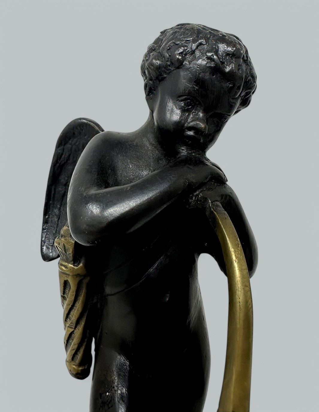 256 Antique Pair Grand Tour Style French Bronze Cherubs Putti after Auguste Moreau - Image 6