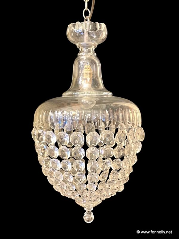 639 Edwardian Crystal Pendant Chandelier - Circa 1900