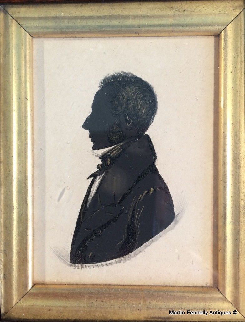 263 Sold Pair Silhouettes Rosewood Frames 1838 Attributed to James Holmes - Image 8