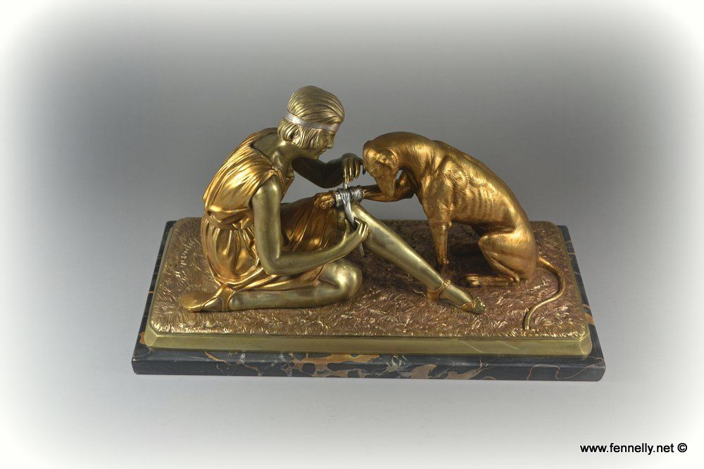 756 Sold Demétre Chiparus (1886 – 1947) - Art Deco - Accident de Chasse - Image 6