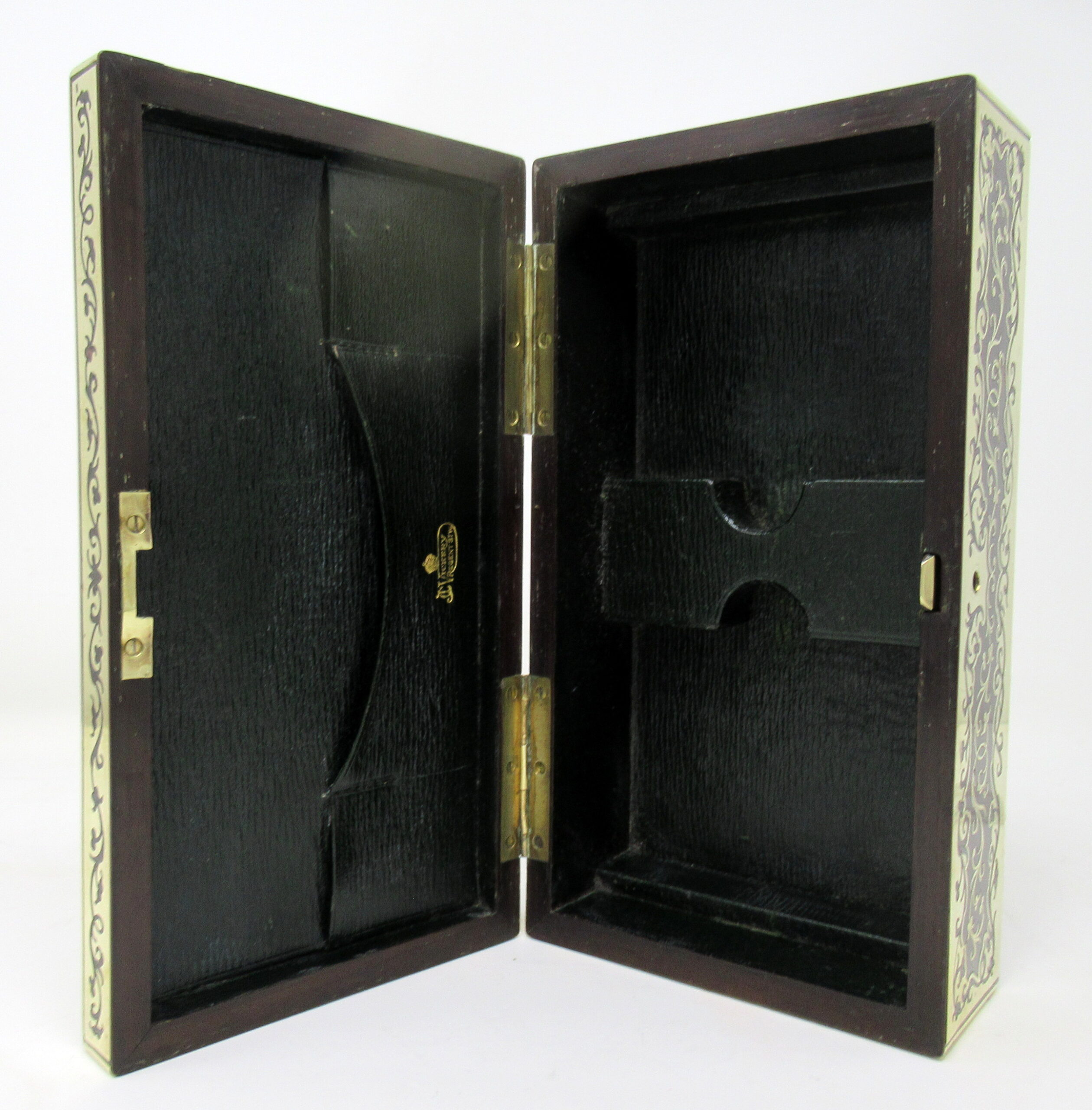 471 Sold Antique French Brass Inlaid Ebony Boulle Mahogany Jewellery Trinket Box Casket - Image 4