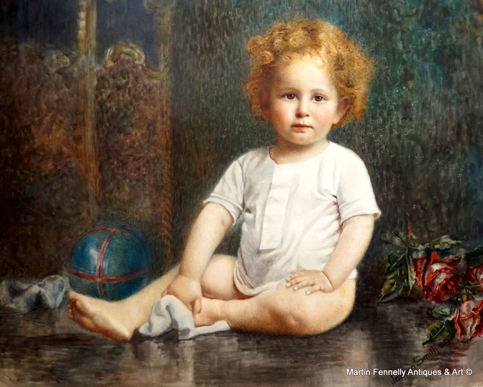 491 Sold Joshua Smith - Canadian - Young Boy Seated - Watercolour 1909