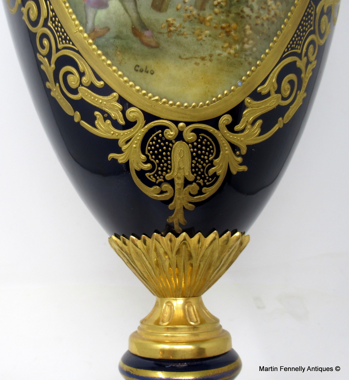 764 Sold Stunning VERY LARGE Pair French Sevres Hand Painted Porcelain Ormolu Lamps 19th Ct - Image 7