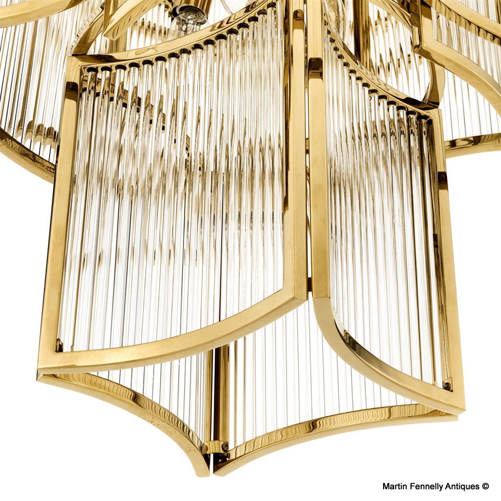 M012 Brass and Glass Lantern - Jet Set by Eichholtz - Image 4