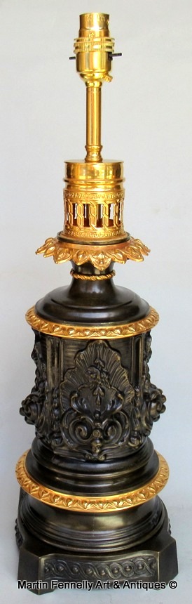 961 Sold Pair French Bronze Electric Table Lamps Ormolu Mounts 19thCt - Image 2