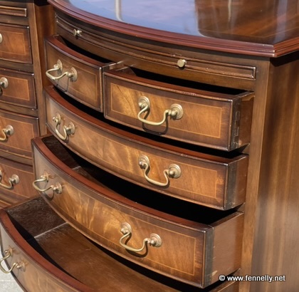 047 Pair of Flame Mahogany - Chest of Drawers - Brass Handles - Image 5