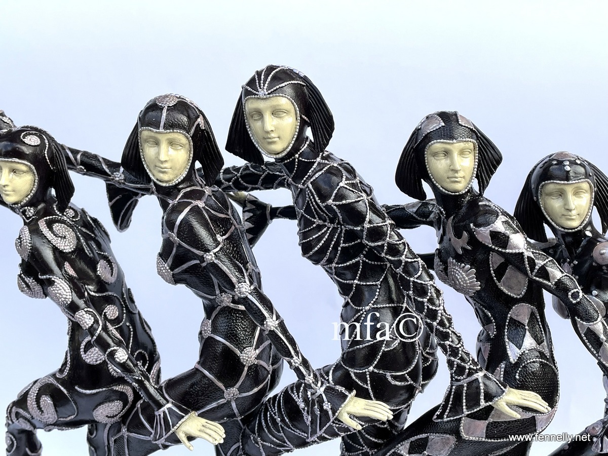 254 Sold Bronze and Marble Sculpture - 'Les Girls' - Chiparus - Art Deco - Image 4