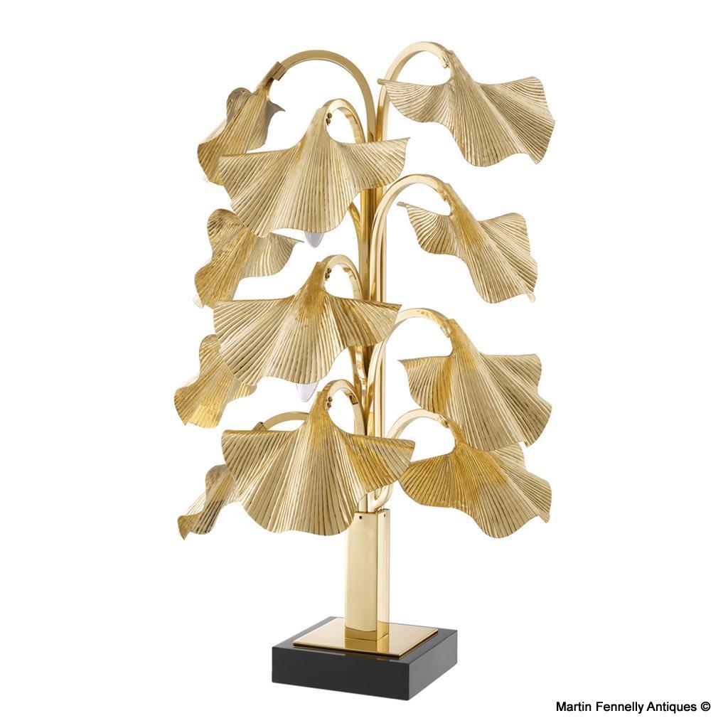M105 Sold Spectacular Pair of Modern Design - Gingko Tree Lamps - Image 4