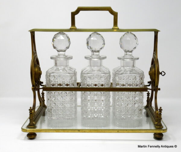 664 Sold Superb French Tantalus - Circa 1900 - Three Decanters