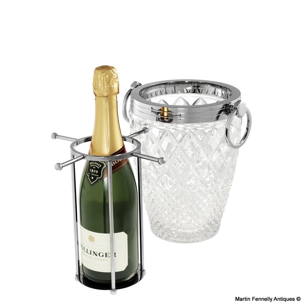 M097 Sold Wine Cooler - Ice Bucket Two Piece Set in Cut Glass - Image 3