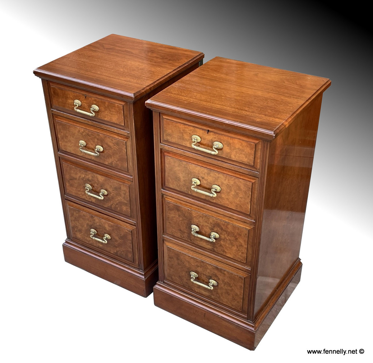 826 Pair Scottish Burl Walnut Chests - Circa 1850 - Image 2