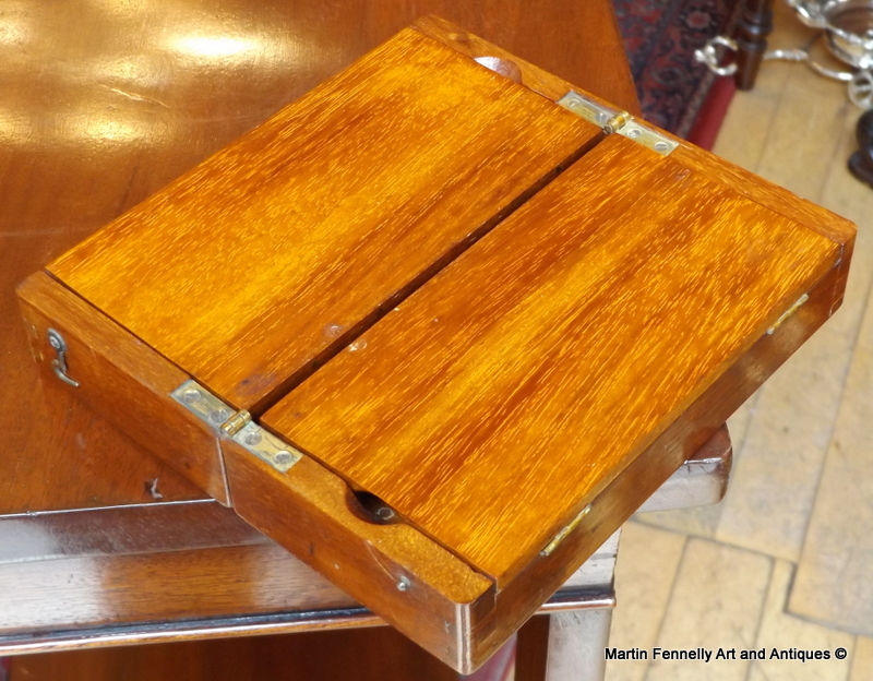 071 Sold Victorian folding cased Mahogany travelling Chess Set Circa 1890 - Image 3