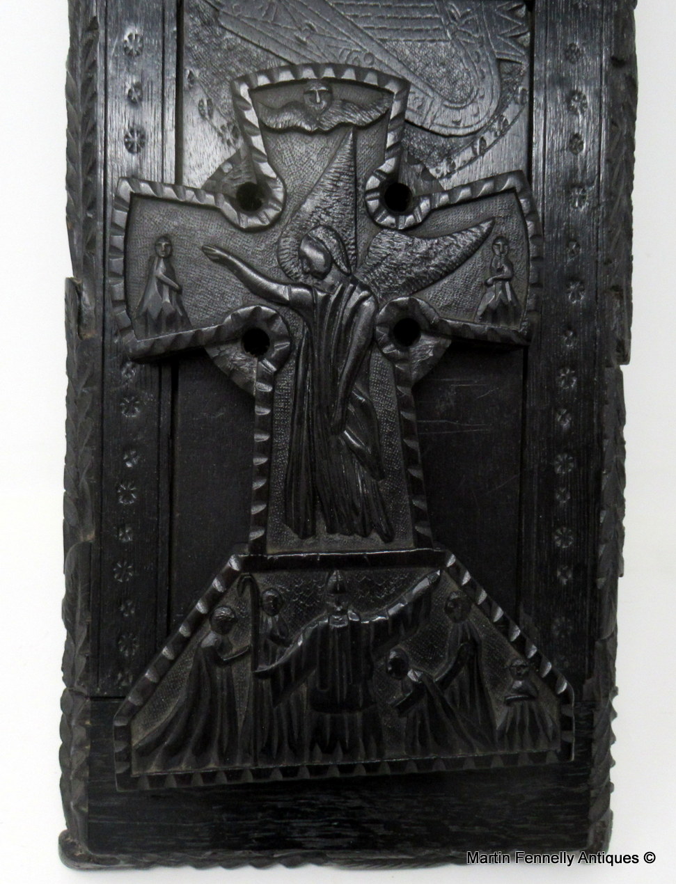 682 Sold Rare Irish Carved Bog Oak Book Slide Attrib. to Cornelius Goggin Dublin Ireland 19Ct - Image 3