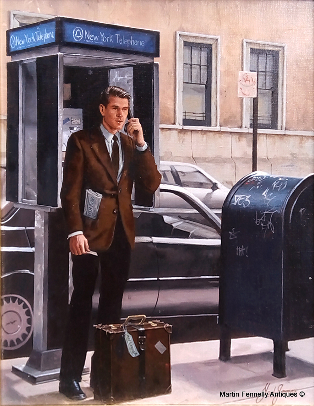 590 Sold Ted Jones - Oil on Canvas - The Call Home - Circa 1992