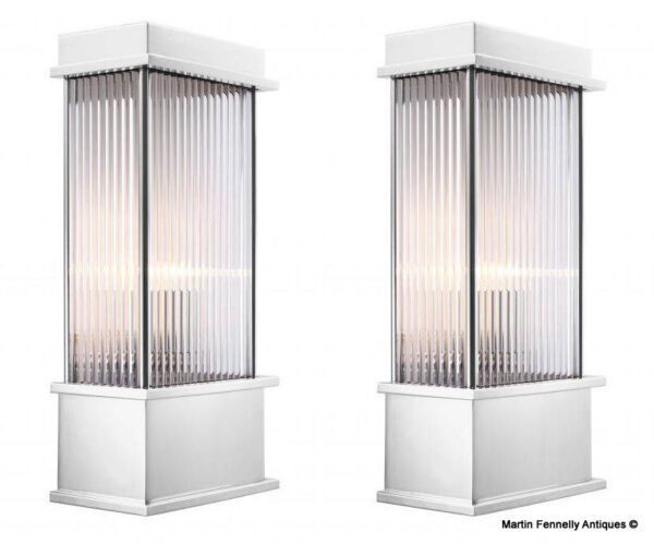 M113 Sold Pair of Art Deco inspired Wall Lanterns - Superb Quality