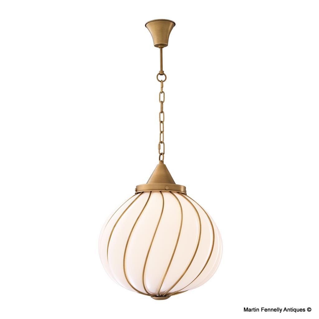427 Sold Modern Designed Lantern - Superb Quality in Brass and White Glass - Image 3