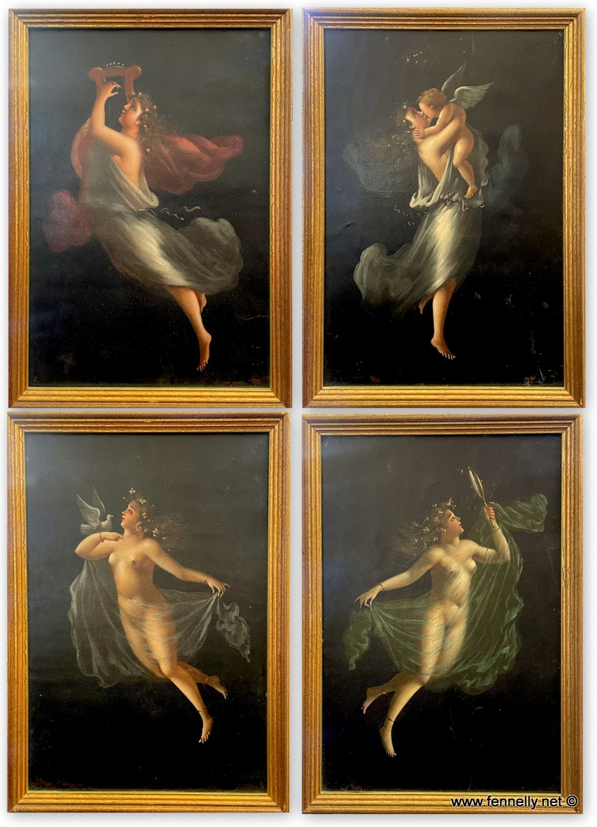 293 Set of Four Italian Paintings Studio of Michelangelo Maestri