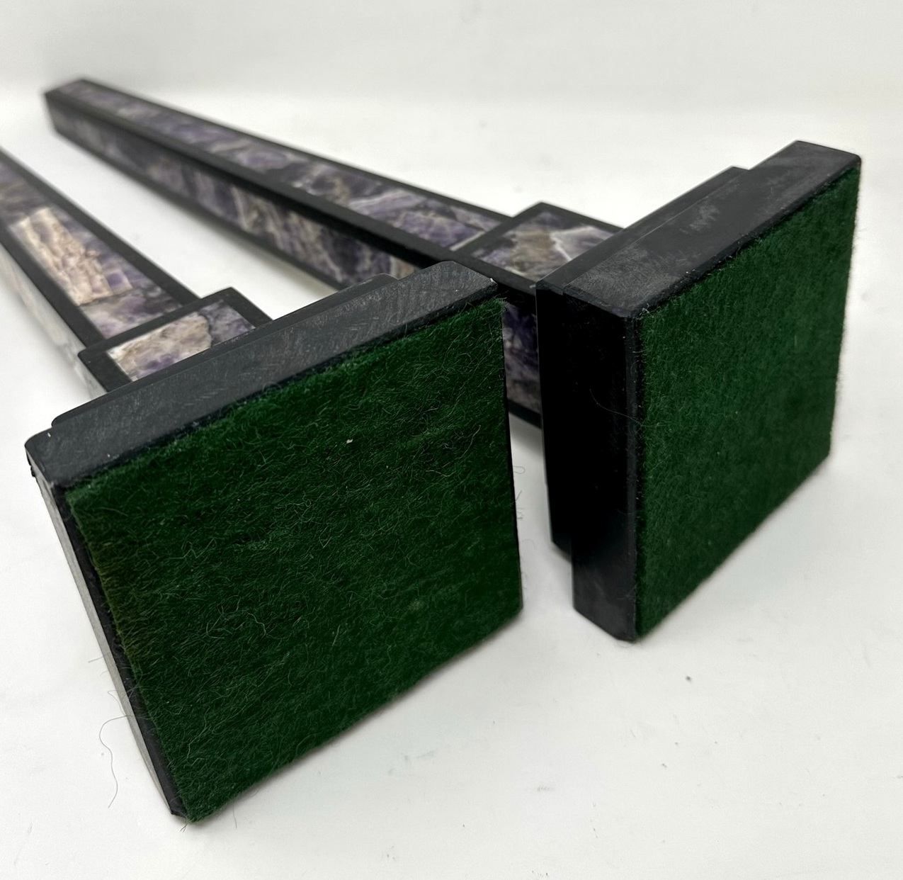 679 Sold Antique Pair Italian Grand Tour Amethyst Blue John Marble Neoclassical Obelisks Columns - Image 5