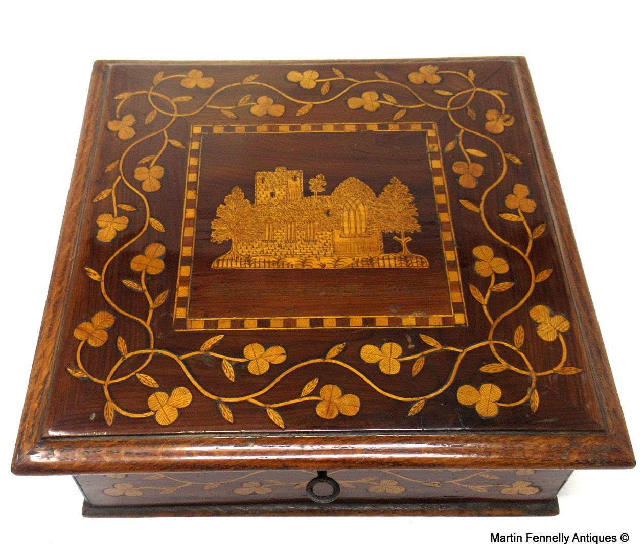 300 Sold Rare Irish Killarneyware Jewellery Casket Mid 19th Century