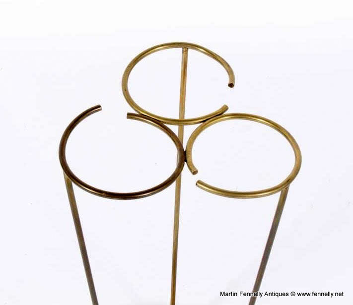 495 Mid Century Italian Umbrella Stand - Brass and Glass - Image 3
