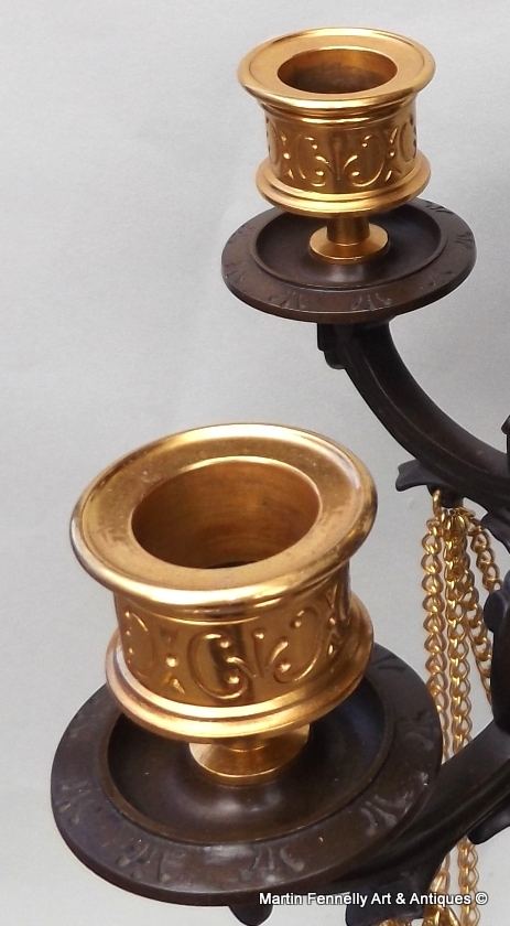 204 Sold Fine Pair of Superbly Cast French Ormolu Bronze Five Light Candelabras Mid 19Ct - Image 5