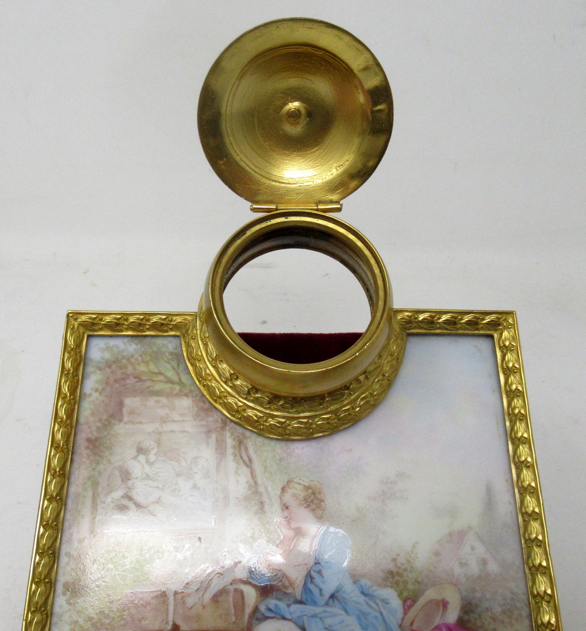 380 Sold Antique French Sevres Ormolu Gilt Bronze Dore Letters Holder Inkwell - Image 6