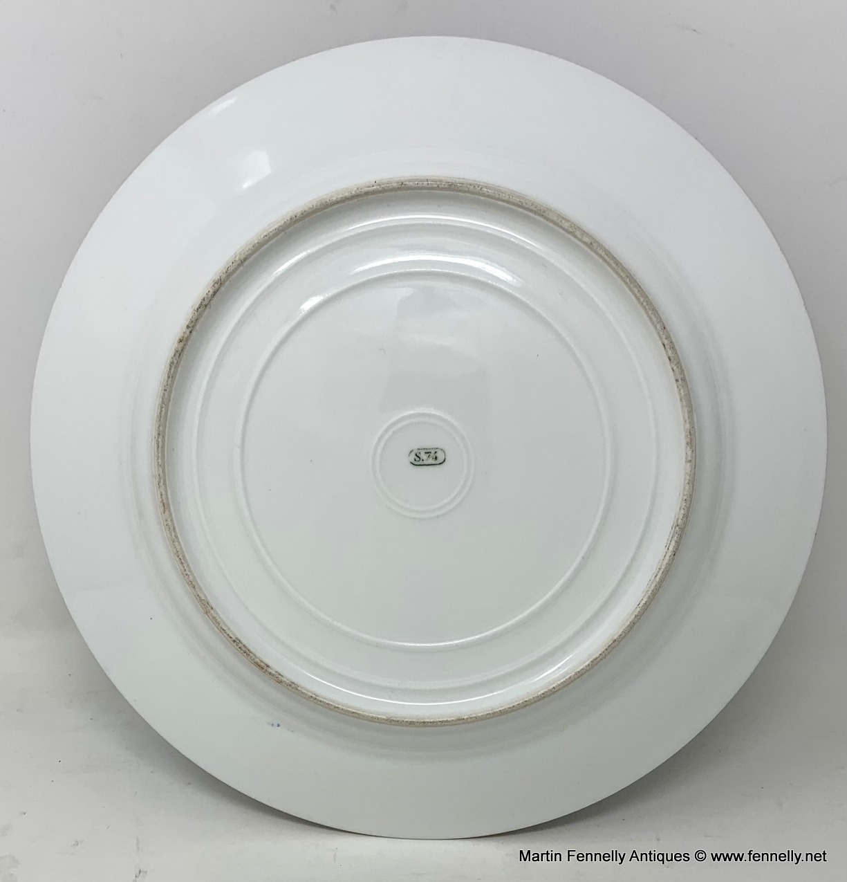 562 Sold Antique Pair French Sevres Hand Painted Celeste Blue Circular Cabinet Plates late 19thCt - Image 5