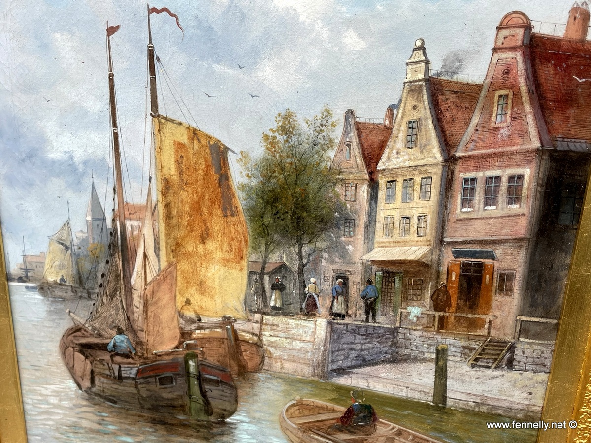 968 Sold Felix Lenoir - Pair of Oil on Canvas - Dutch Scenes - 19th Century - Image 8