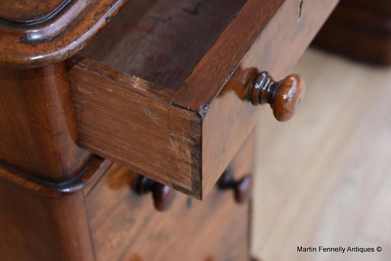 344 Sold Superb Burl Walnut Early Victorian Twin Pedestal Desk 19thCt - Image 5