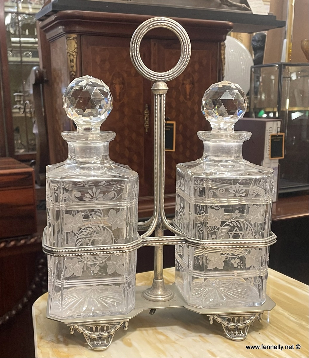 467 French Twin Decanter Tantalus - Circa 1900 - Image 2