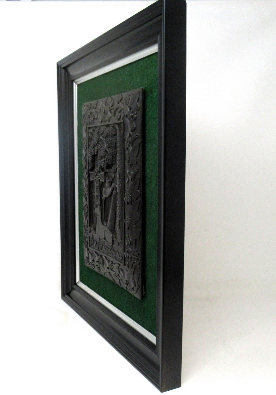 234 Sold Antique Irish Bog Wood Oak Plaque Harp Shamrock Cornelius Goggin Dublin Ireland - Image 4